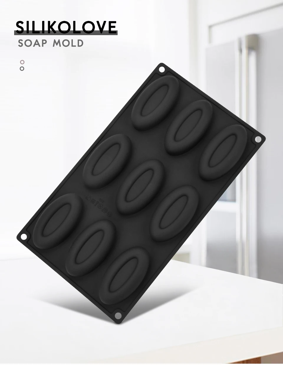 SILIKOLOVE DIY 9 силиконовые полости Мыло Форма для изготовления мыла 3D овальное мыло ручной работы Формы Ремесло
