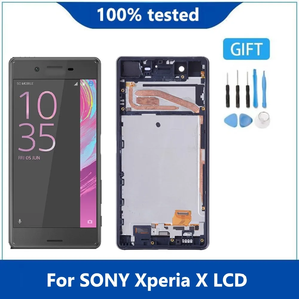 

ЖК-дисплей 5,0 "для SONY Xperia X F5121 F5122, ЖК-дисплей с сенсорным экраном и дигитайзером в сборе, сменные рамки для SONY X, ЖК-дисплей, оригинал