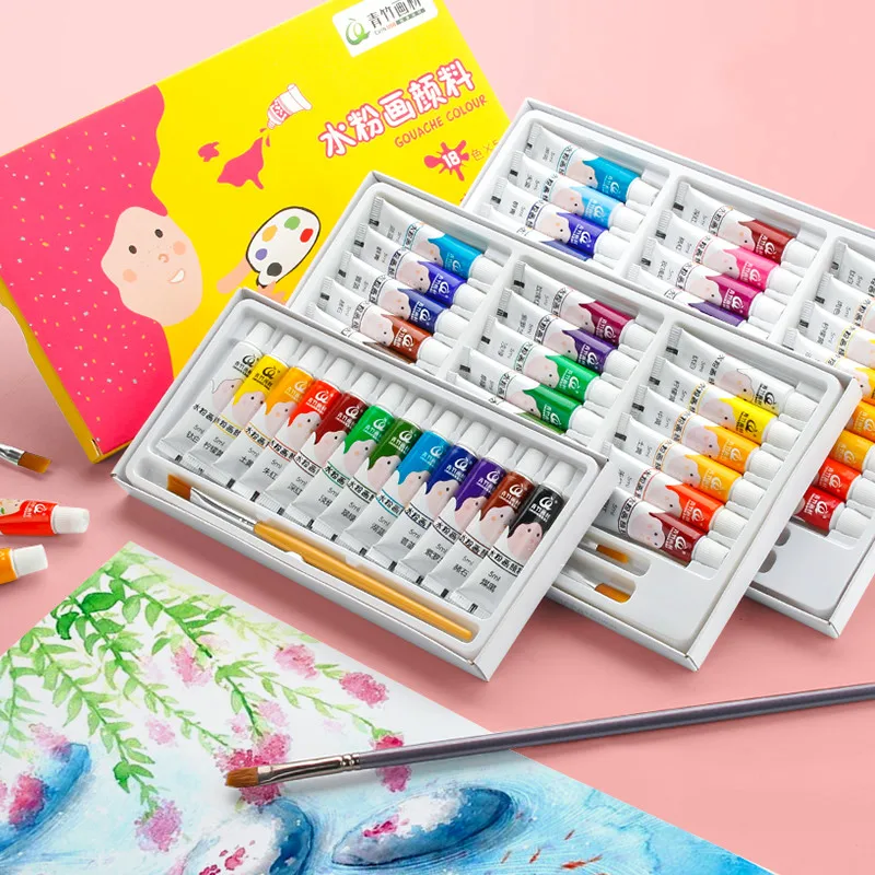 Детская Акварельная краска Художественная гуашь набор акварельных красок 12/18/24