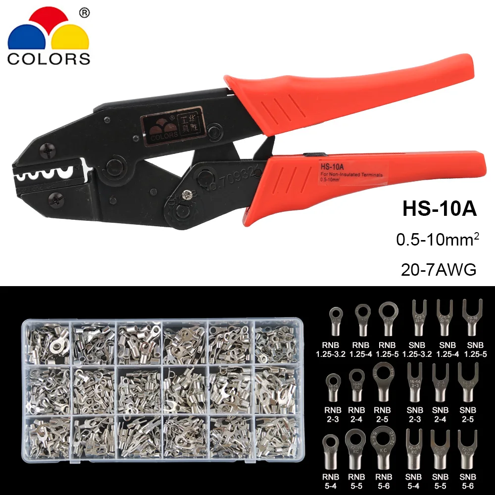 HS-10A Обжимные Щипцы 0 5-10 мм2 неизолированные OT UT RNB SNB 10-7AWG Мультитул | Инструменты
