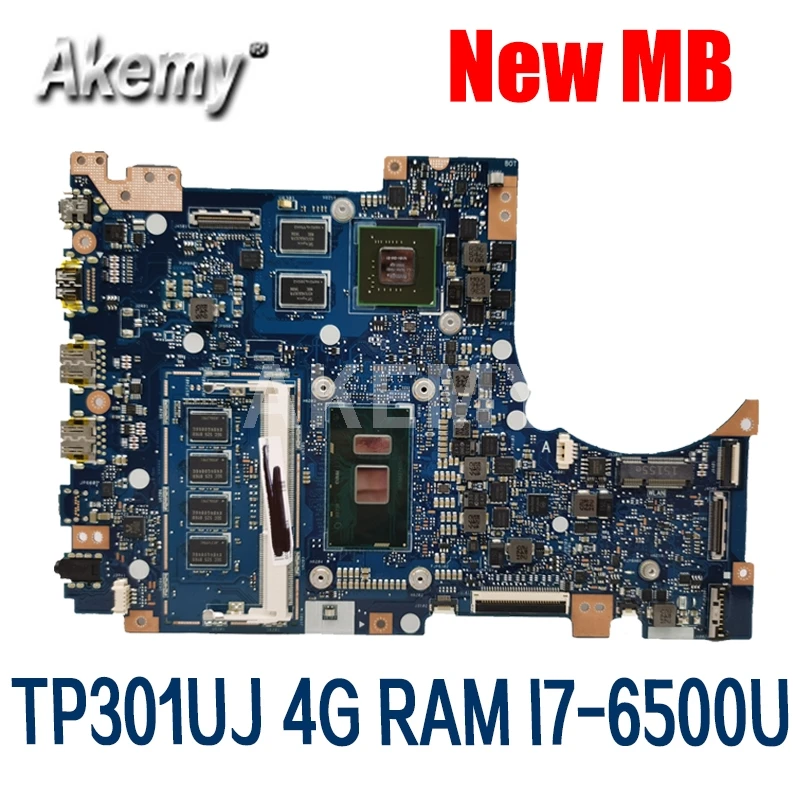 

Akemy TP301UJ motherboard For Asus TP301UA Q303UA original mainboard 4GB-RAM I7-6500U GT920M-2GB tested 100% work motherboard