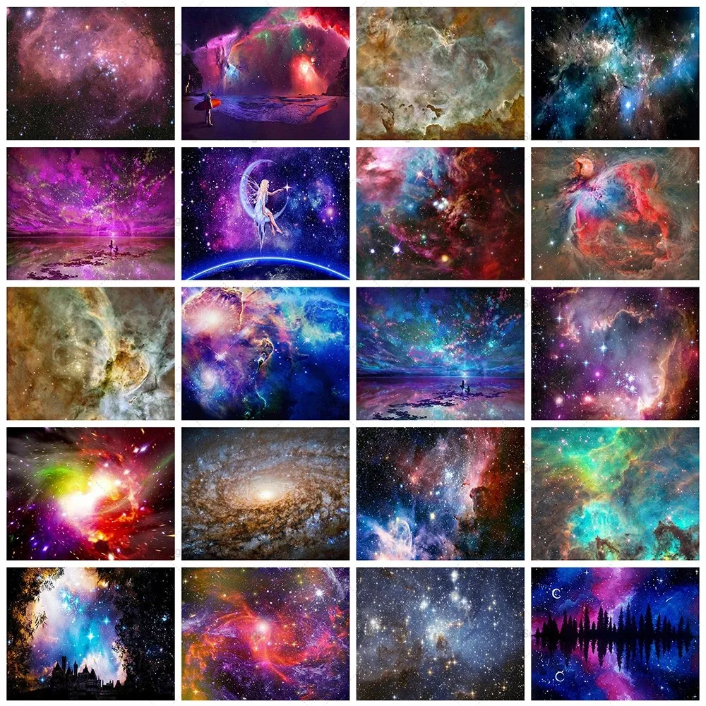 

Sontonga Full Square Diamond Painting Starry Night 5D Diy Diamond Embroidery Scenery Cross Stitch Kit Home Decor Gift