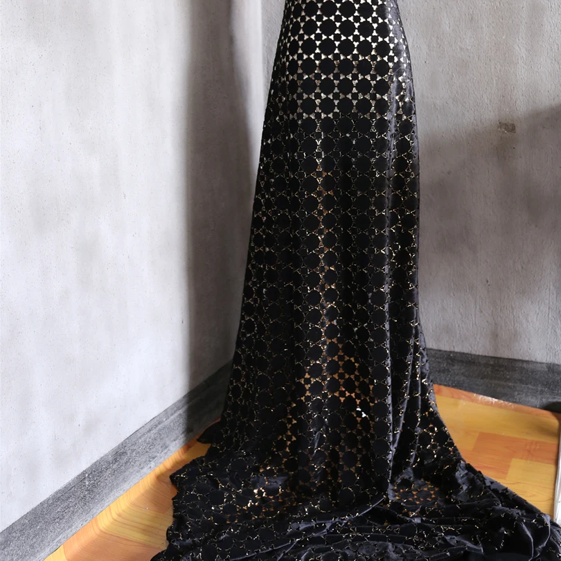 Черная эластичная бархатная модная юбка из позолоченной ткани | Дом и сад