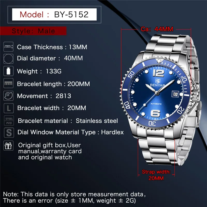 Часы мужские механические водонепроницаемые из нержавеющей стали в стиле