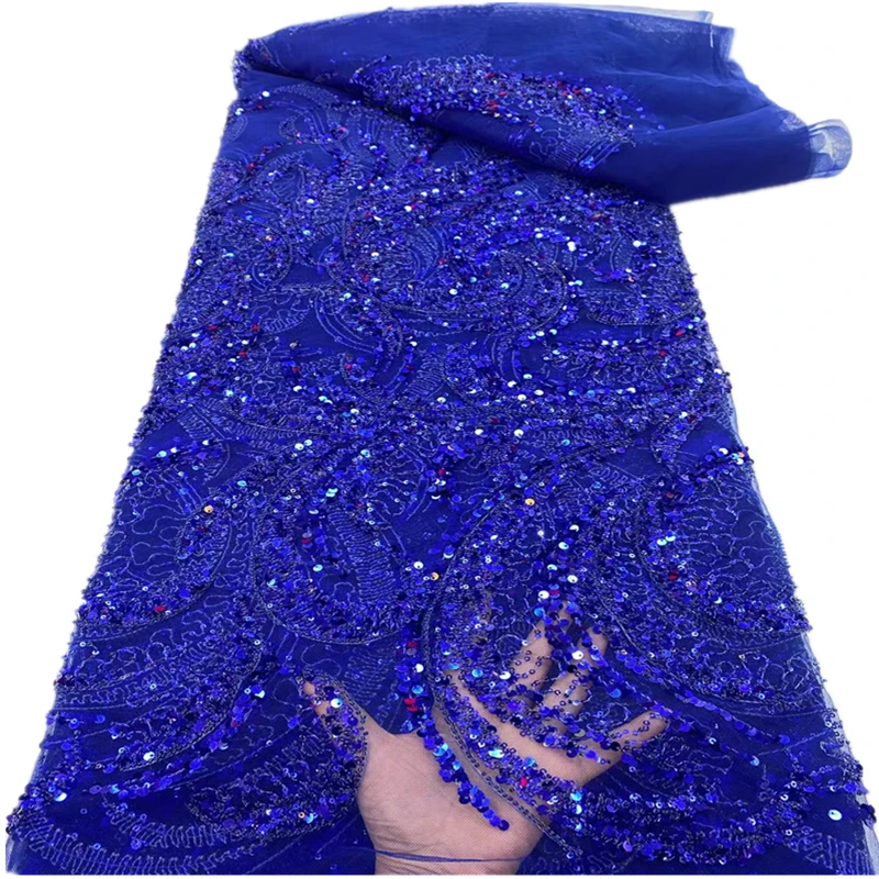 

​Familiar French Tulle Sequins Lace Fabric 2021 High Quality Lace Material African Lace Fabric For Evening Party Sewing RF53405