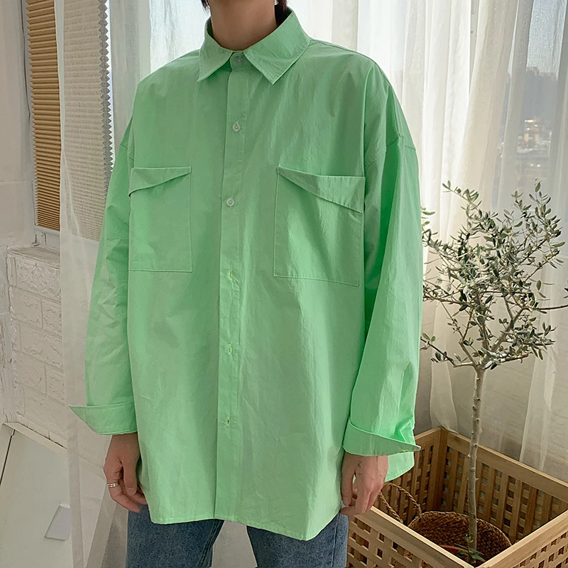 Новинка весна-осень 2020 японская промытая хлопковая рубашка с длинным рукавом