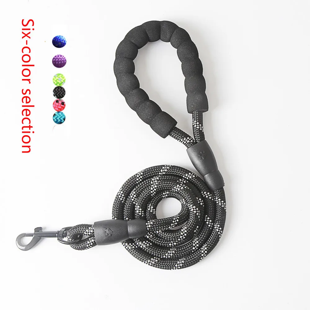 

Pet Dog Leash Rope 1.5 Meters Durable and Tough Nylon Reflective Comfortable Padded Handle Heavy Duty Training Dog Walking Leash