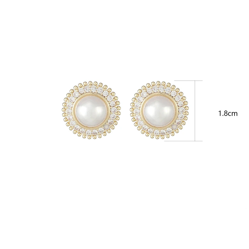 

QX-EH023 Womens Fashion Korean Earrings Jewelry for Women Palace Style Pearl Round Earrings Gift Earrings for Women 2020