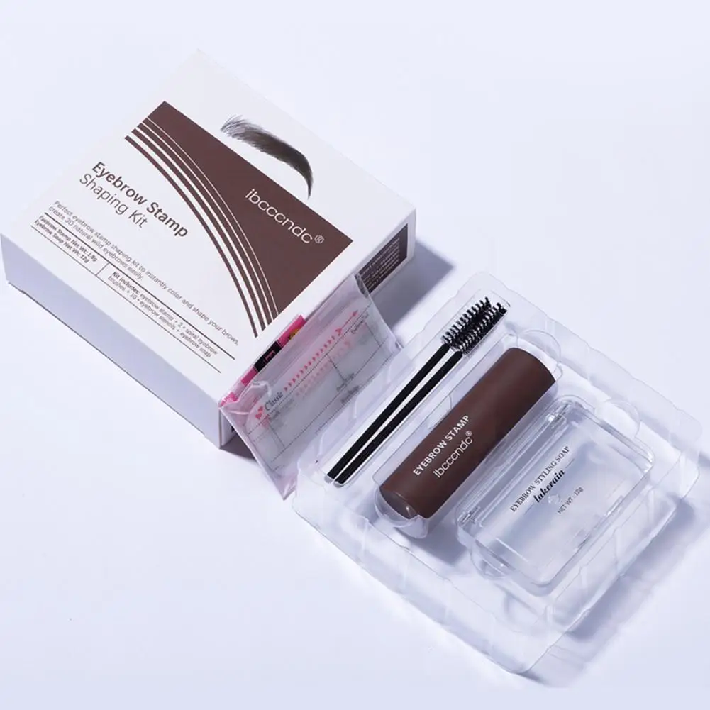 1 Set Eyebrow Brow Stamp Kit Gel Eye With 10 Reusable Stencils Brushes Q7o0 | Красота и здоровье