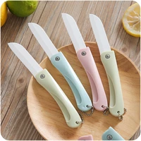 foldable pocket ceramics knife mini portable folding knife fruit cutter practical camping outdoor supplies hand tools