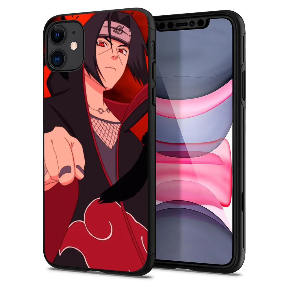 Мягкий черный матовый чехол для телефона из ТПУ Akatsuki Uzumaki Kakashi с изображением