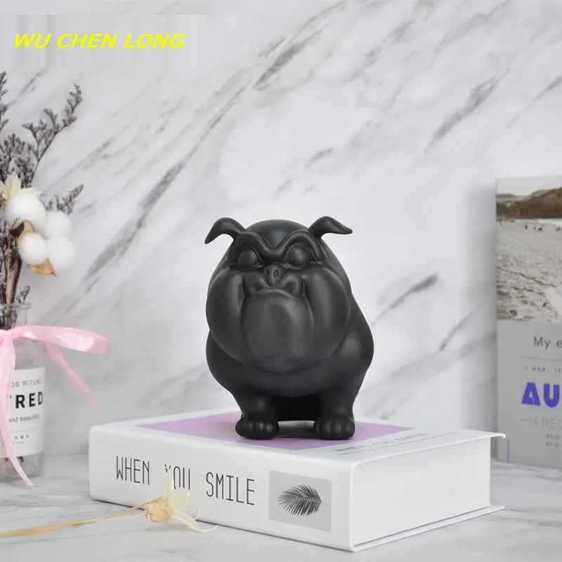 WU CHEN длинная абстрактная Французский бульдог Художественная Скульптура