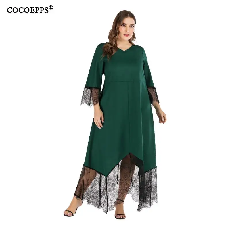 Новое Кружевное длинное платье большого размера элегантное весенне летнее