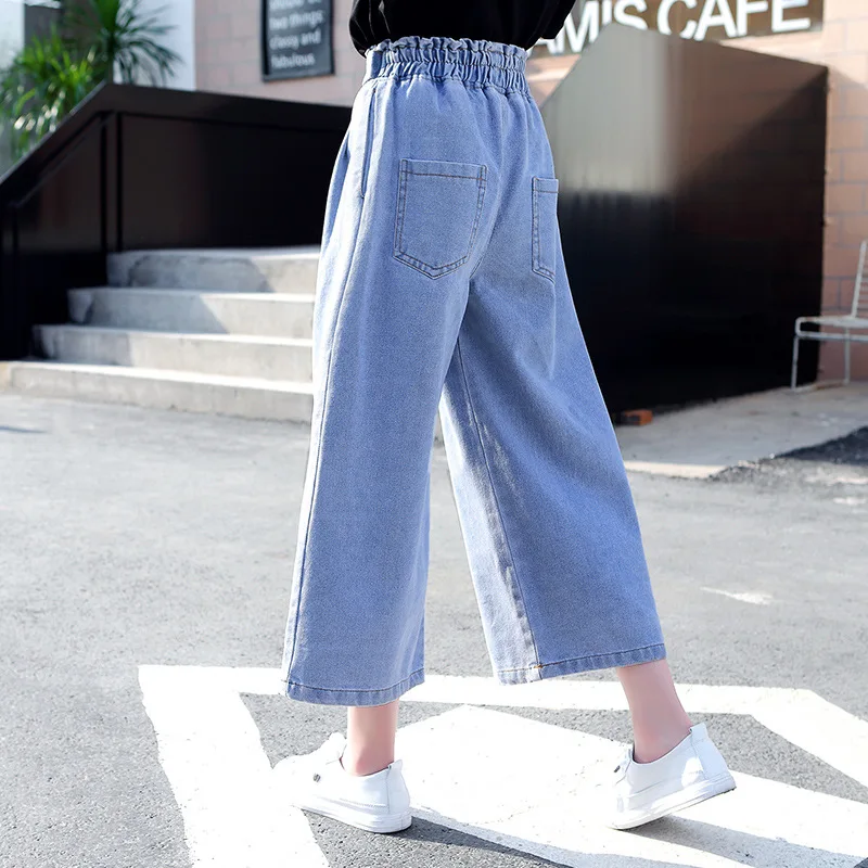 Повседневные джинсы для девочек-подростков Короткие широкие штаны летние