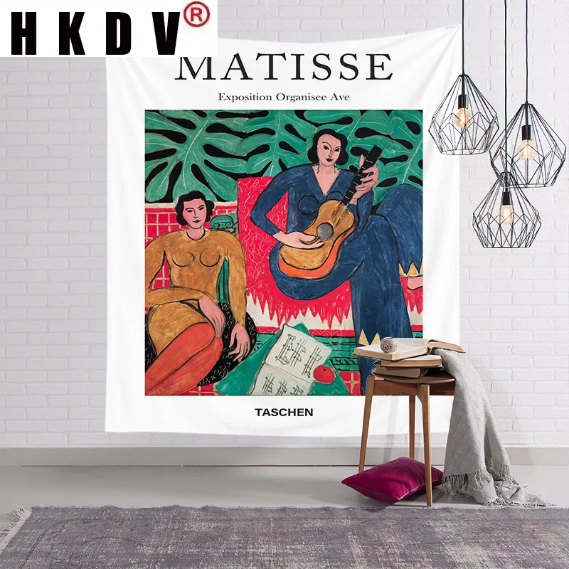 

HKDV Retro Beauty Matisse Painting Tapestry Wall Hanging Covering Rugs Background Cloth Beach Mat Blanket Art Living Home Decor