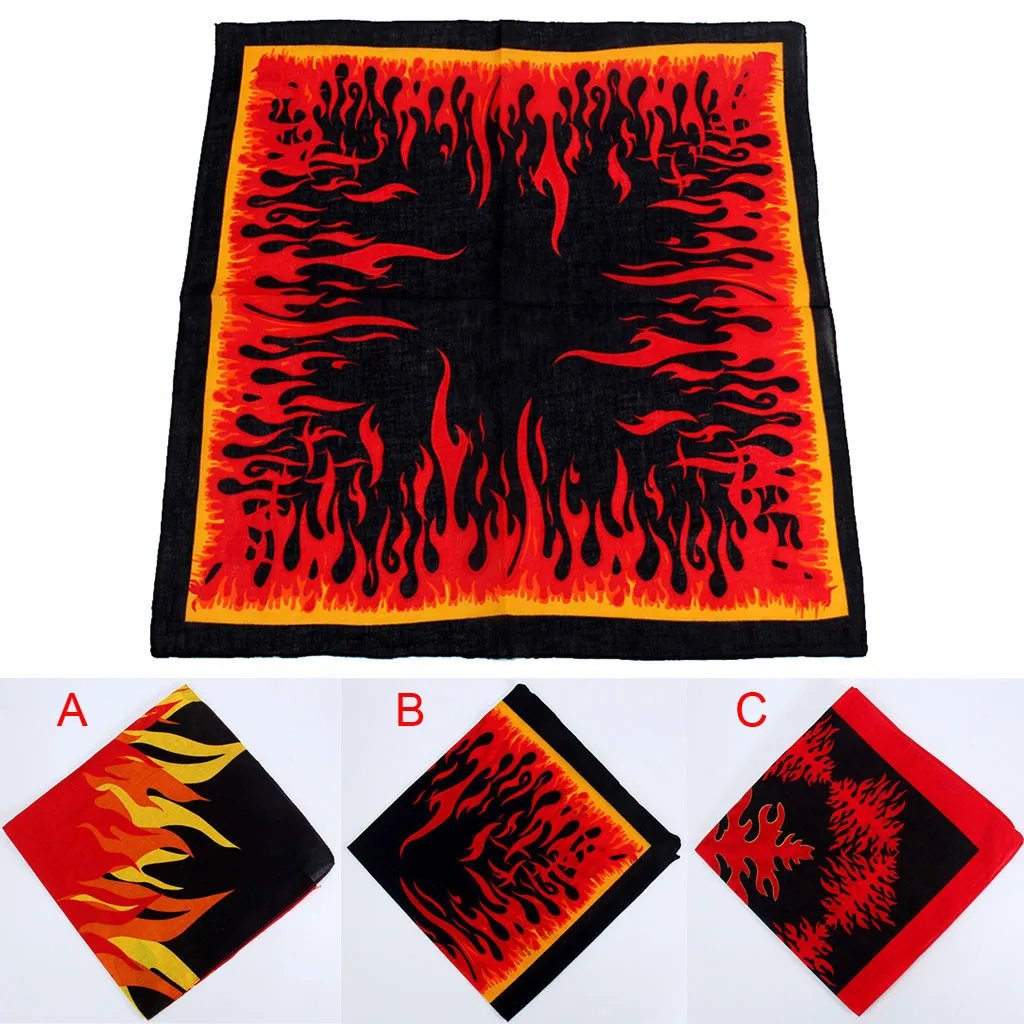 Женский шарф с принтом пламени женский квадратной головкой шарфы бандана