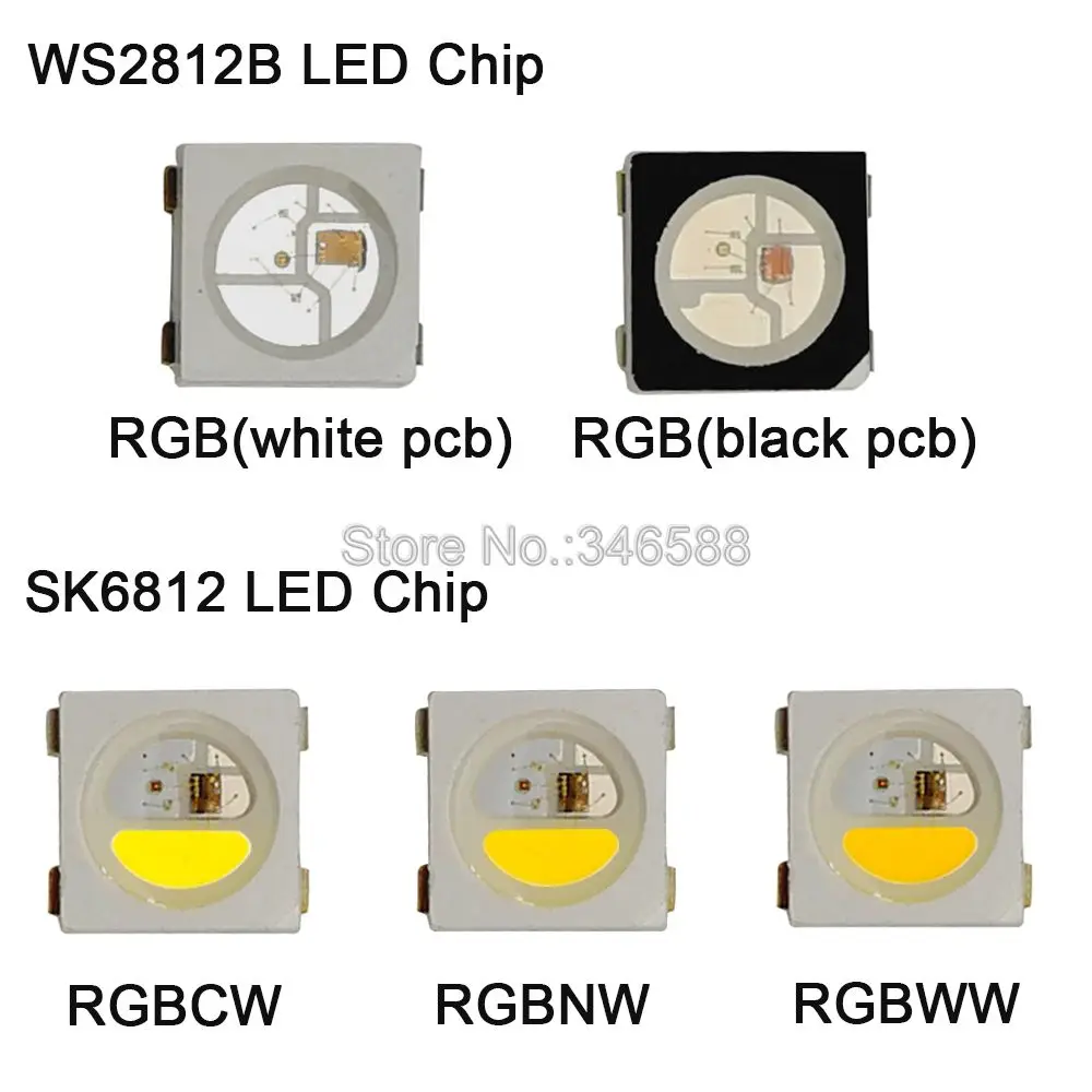 10 1000 шт. WS2812B RGB светодиодный чип 5050 SMD черный/белый PCB SK6812 RGBCW RGBNW RGBWW индивидуально