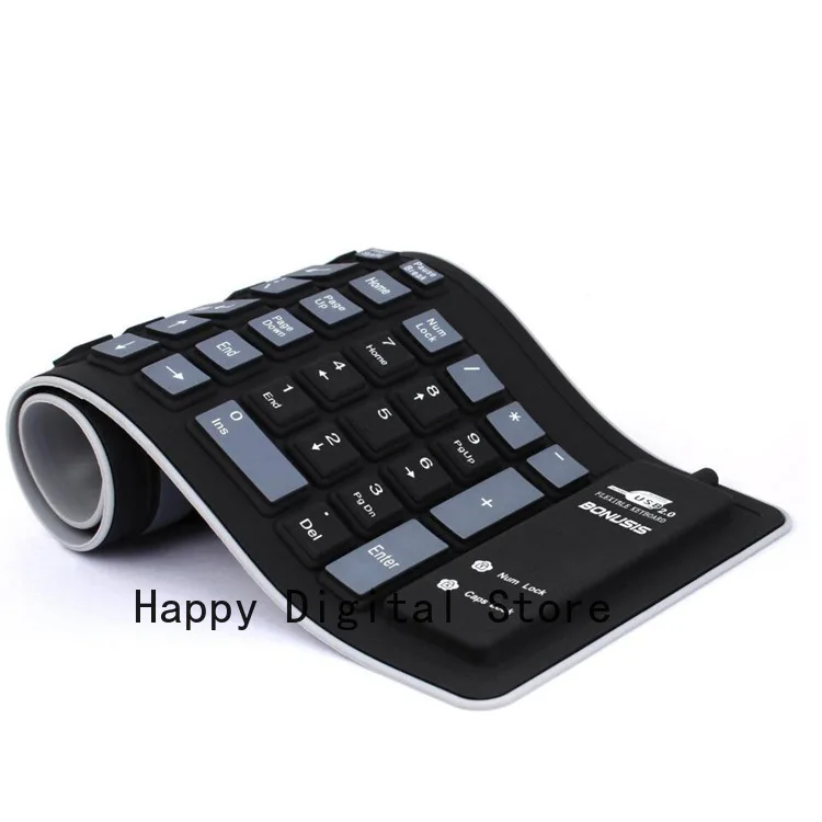 

New103 key waterproof and dust-proof soft keyboard for gamers in Folding dual-color silent USB silicone keyboard with 103 keys
