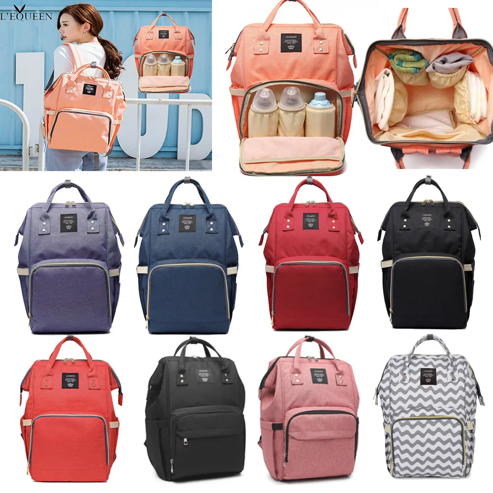 

Lequeen Mummy Maternity Nappy Bag Large Capacity Fashion diaper bags Travel Backpack Nursing Bag for Baby Waterproof Mom bags