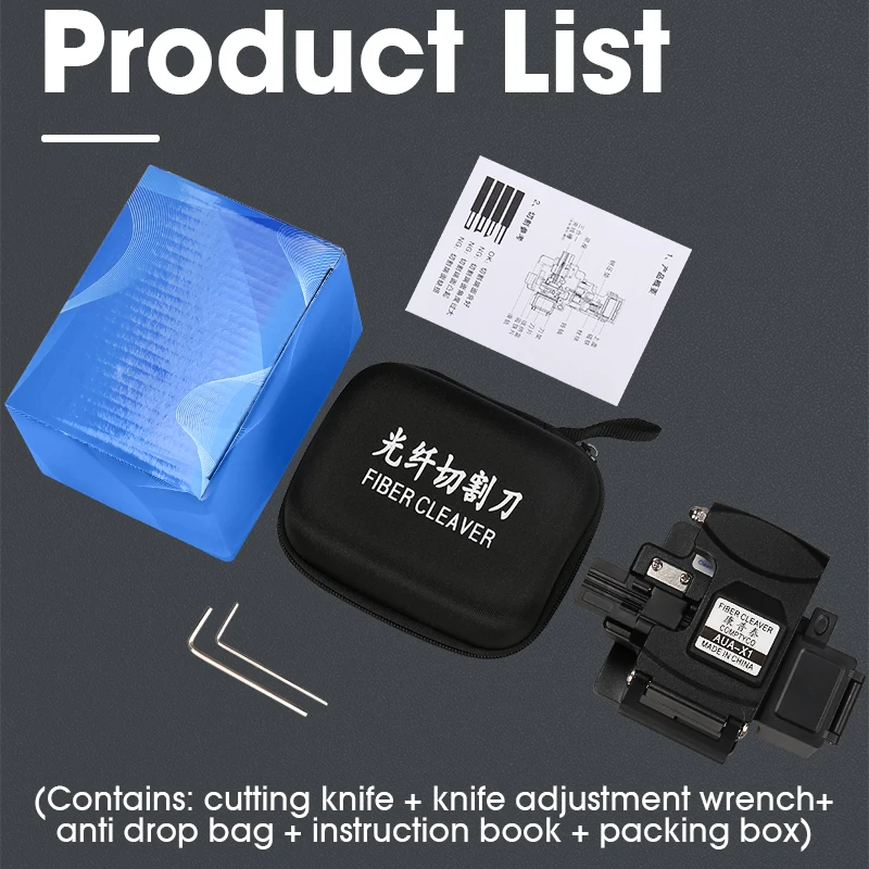 

2020 new AUA-X1 High-precision fiber cleaver with waste fiber box, fiber optic cable cutter, fiber fusion splicer cutter