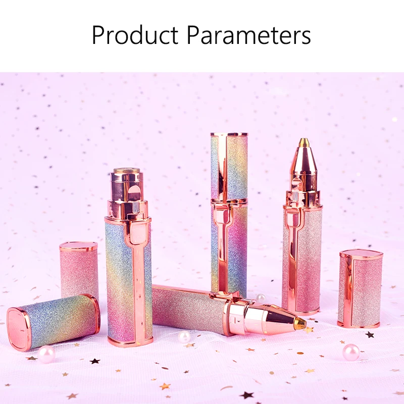 

Electric eyebrow trimming clipper hair removal device 2 in 1 rechargeable female body facial lipstick shape hair removal mini pa
