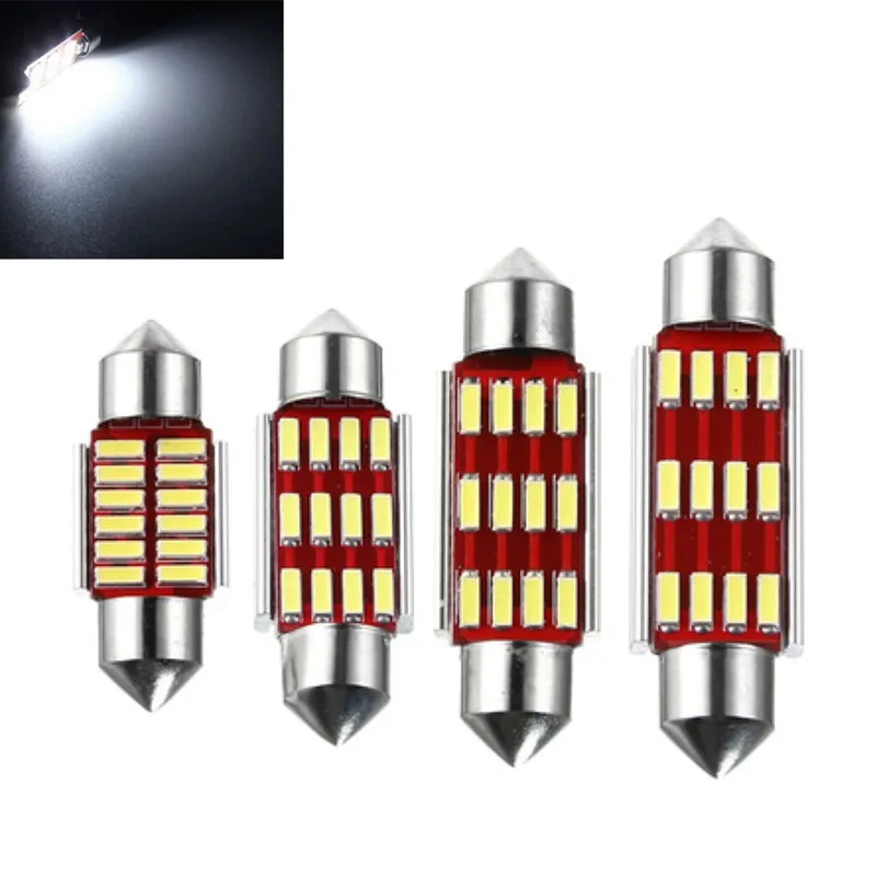 

Car Festoon 31 36 39 41mm Reading Lamp LED Interior Light Auto Roof License Plate Lamp Bulb 4014 Decoding Instrument Light 2pcs