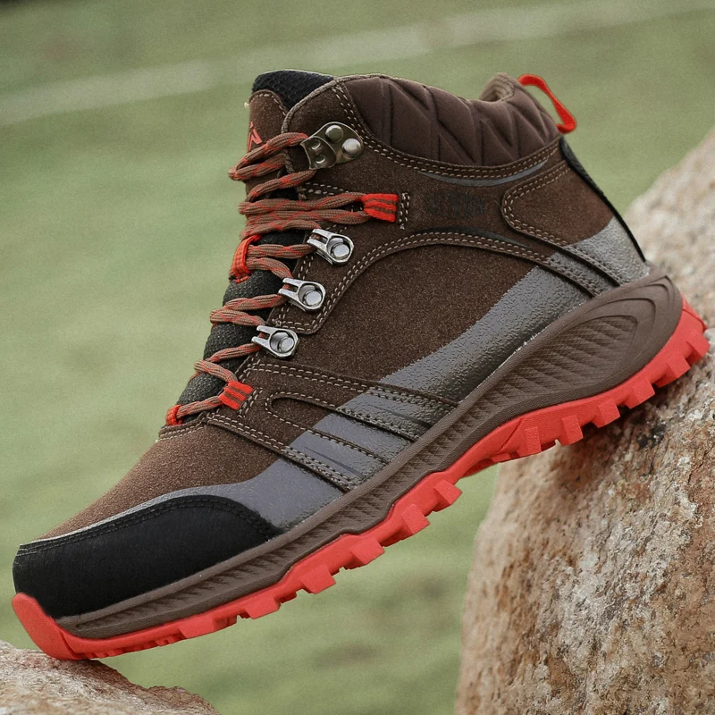 

Men Boots 2021 Spring Ankle Boots Shoes Winter Genuine Leather Shoes Man Punk Casual Riding Equestr Botas Hombre Plus Size 36-46