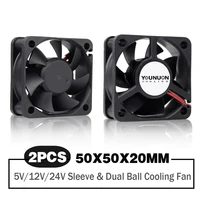 2 pieces 50mm 5cm 50x50x20mm dc brushless fan 5v12v24 cooling cooler fan for pc laptop computer case cooling fan axial fans