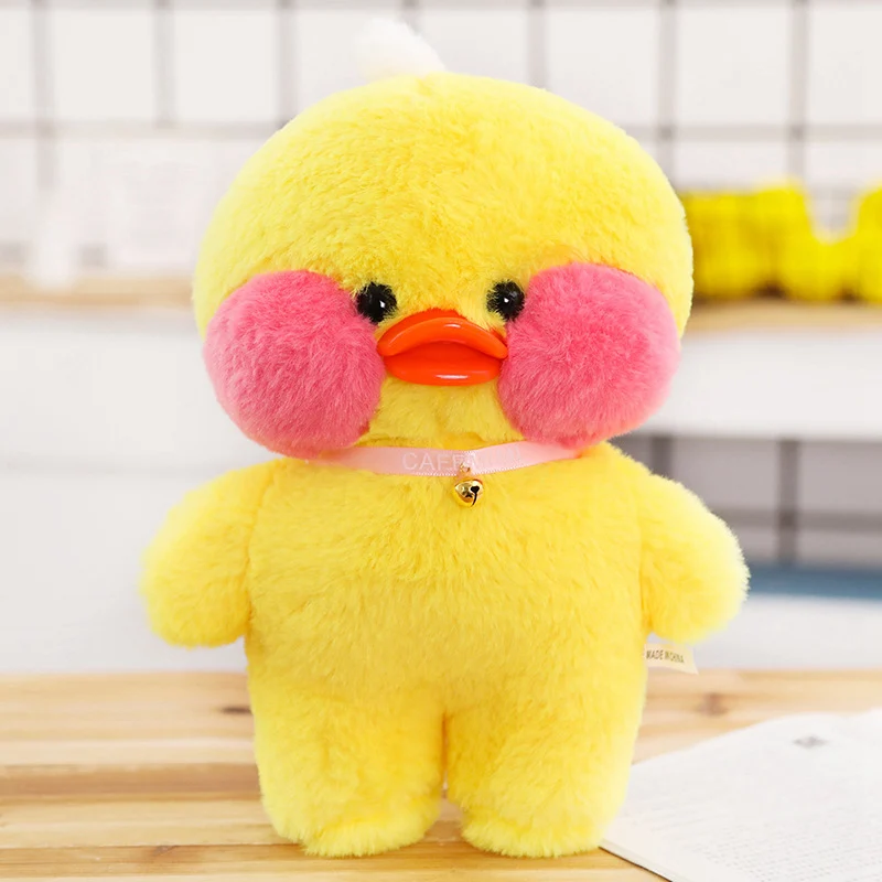Милые аксессуары для кукол Kawaii девушки повязка для волос мыть лицо бег макияж полосы LaLafanfan кафе утенок плюшевая игрушка Подарки для девочек - Цвет: 25cmyellow duck