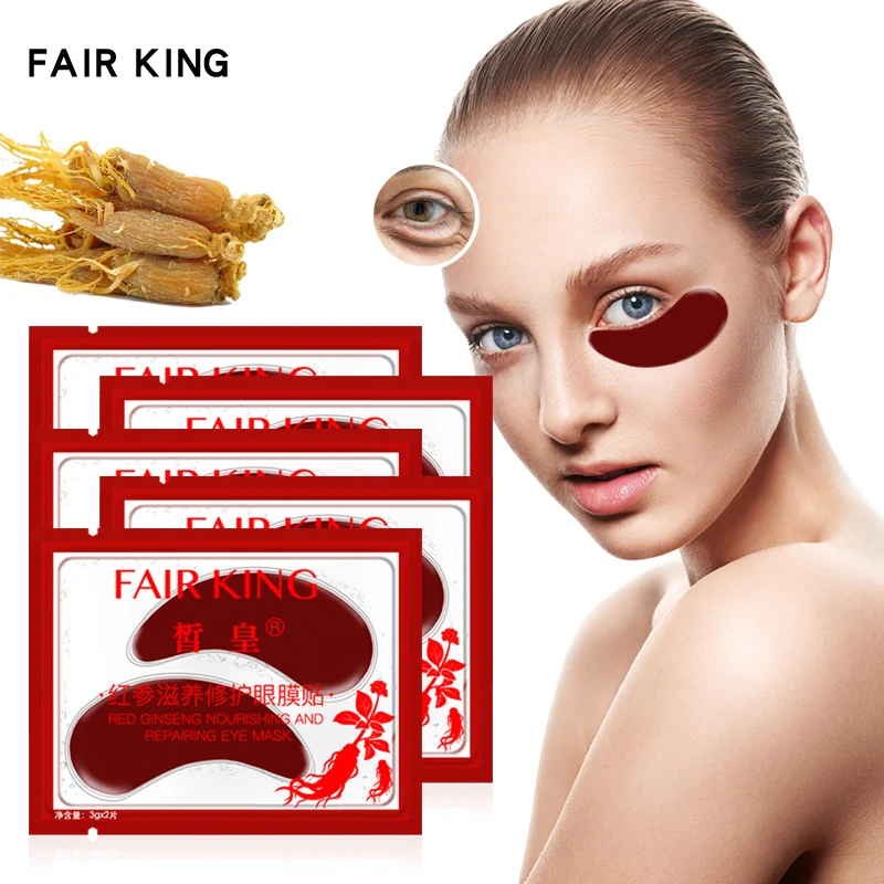

10pcs/Lot Red Ginseng Eye Mask Nourishing Collagen Eye Patches Dark Circles Remove Anti-Aging Moisturizing For Eyes Skin Care