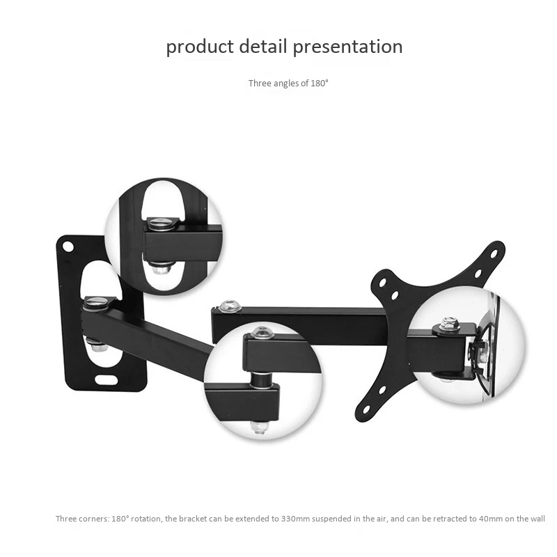 Universal Wall Mount Stand for 14-27inch LCD LED Screen Height Adjustable Monitor Retractable VESA Tv-B | Электроника