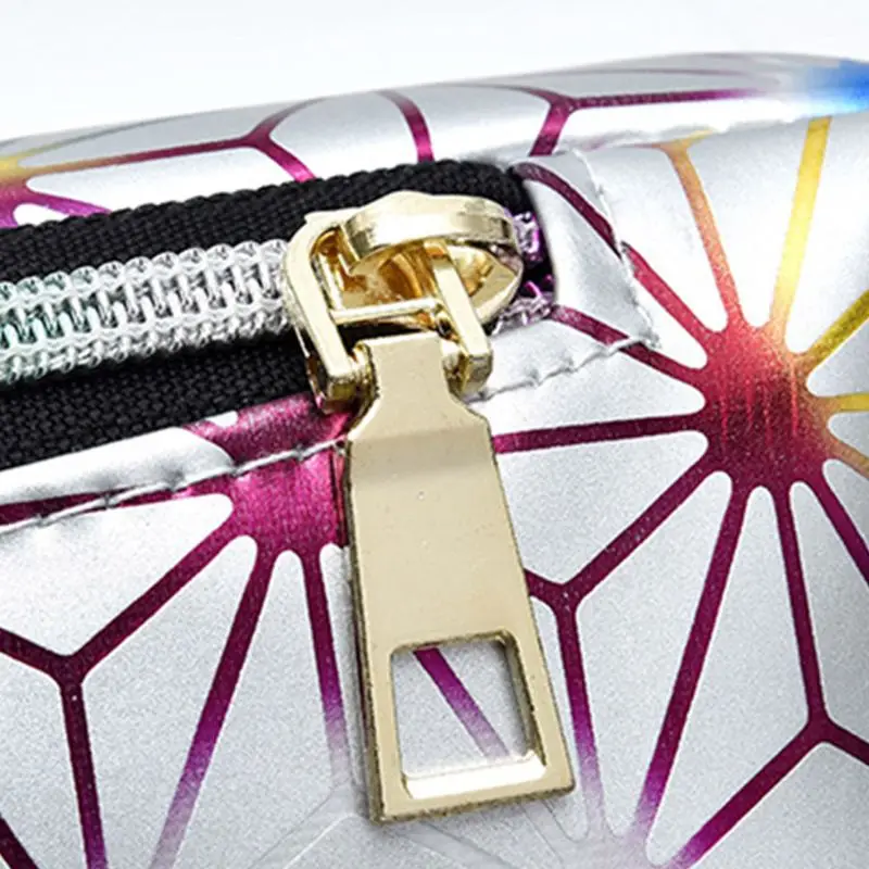 

Women Faux Leather Fanny Pack Gradient Hologram Waist Bag Geometric Chest Purse H8WD