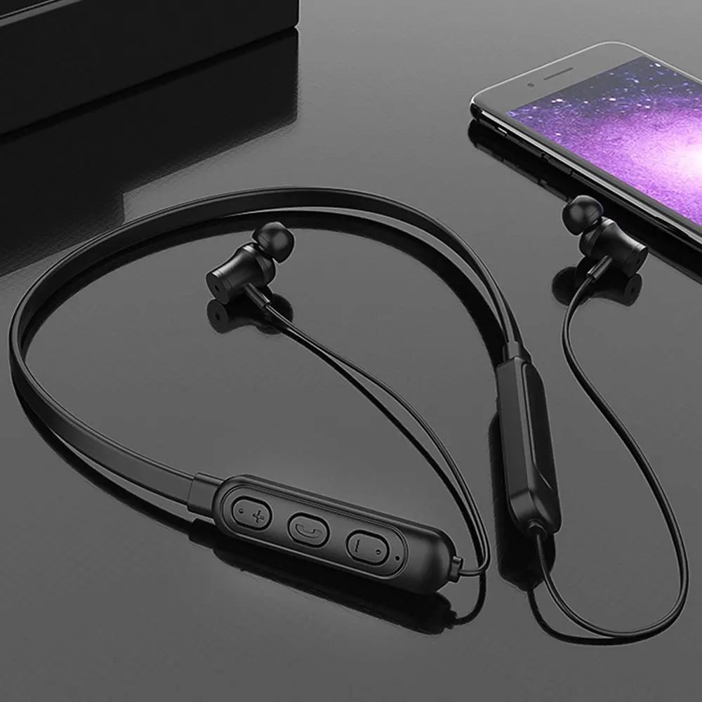 Спортивные Беспроводные Bluetooth 5,0 наушники гарнитура наушники с микрофоном IPX5 водонепроницаемые магнитные наушники шейным ремешком для iPhone Xiaomi
