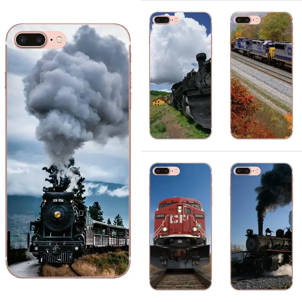 Мягкий Новый стиль живописный черный железнодорожный поезд для Apple iPhone 4 4S 5 5C 5S SE