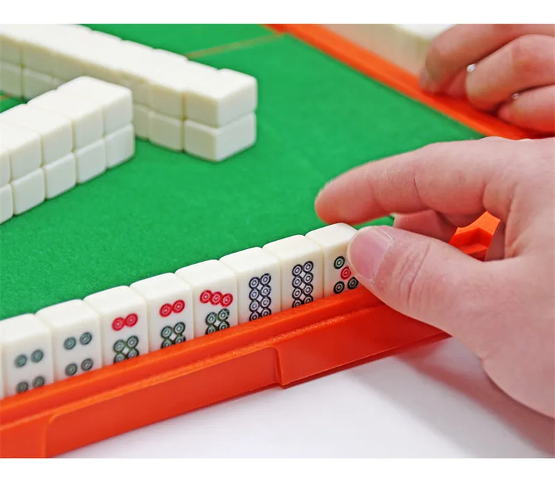 22# Mini mahjong with folding table Chinese Mah-Jong tile 144pcs Portable Tile whole set | Спорт и развлечения