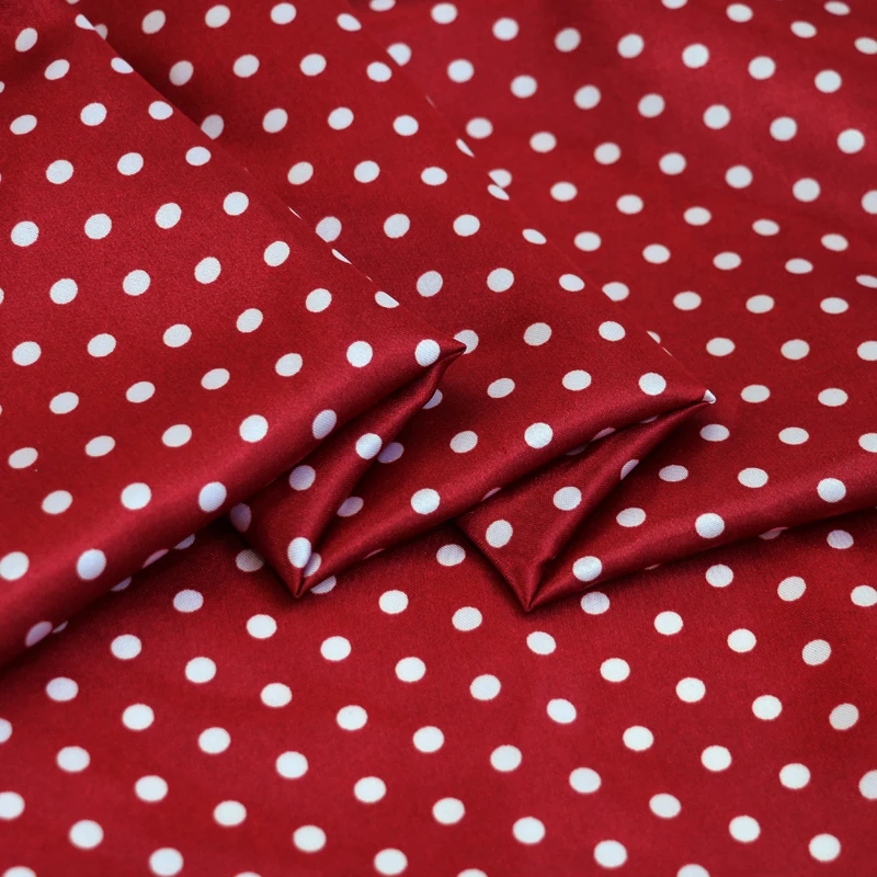 Per Meter, niedliches Polka-Dots-Material, Satin, Charmeuse, weicher Mantel, Futter, Schal, DIY-Stoff – Detail 26