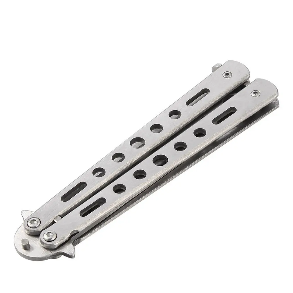 

Professional Training Salon Stainless Steel Folding Practice Training Butterfly Style Comb Hand Tool