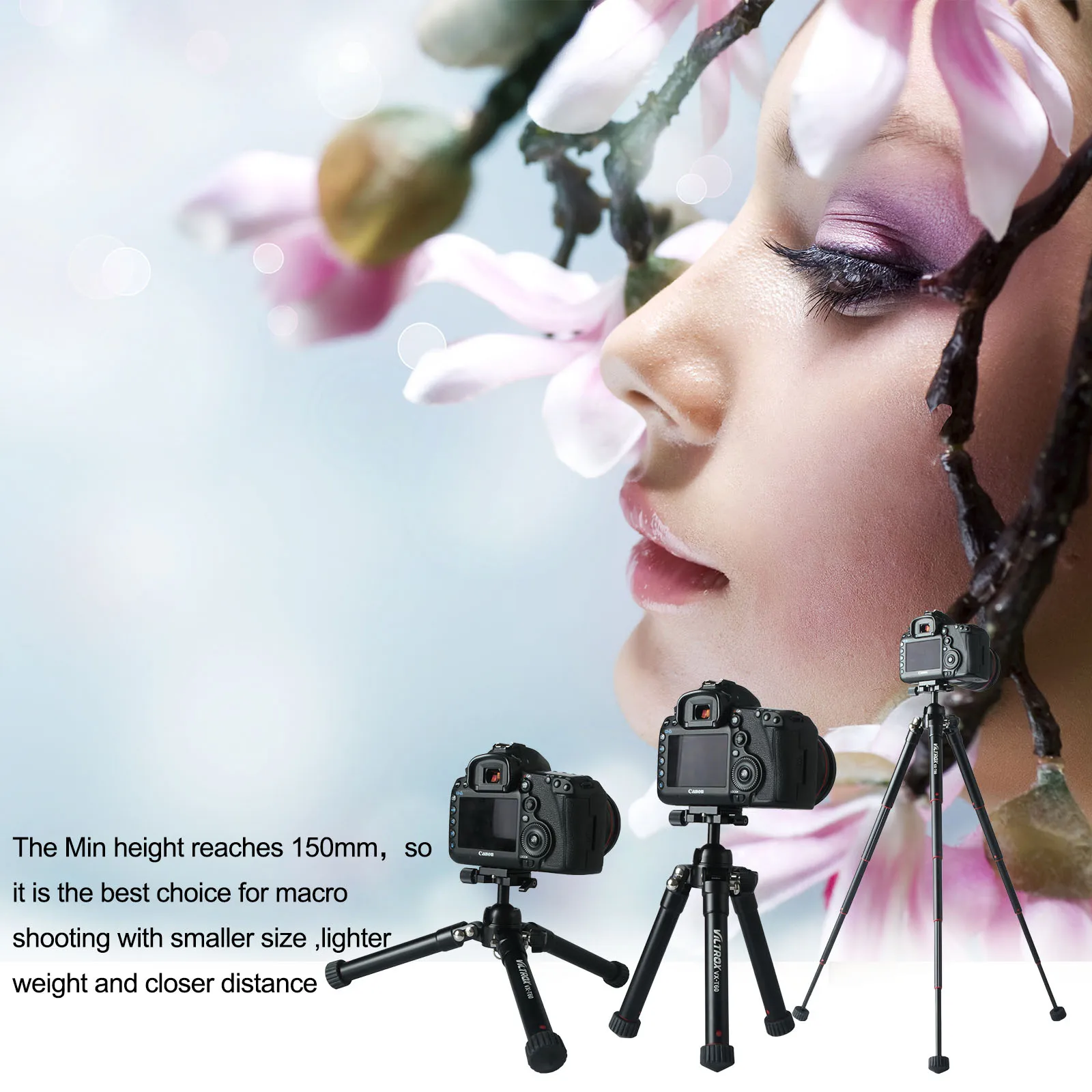 Viltrox VX-60 мини настольный штатив для камеры портативный складной настольный алюминиевый компактный штатив с шаровой головкой для DSLR спортивной камеры
