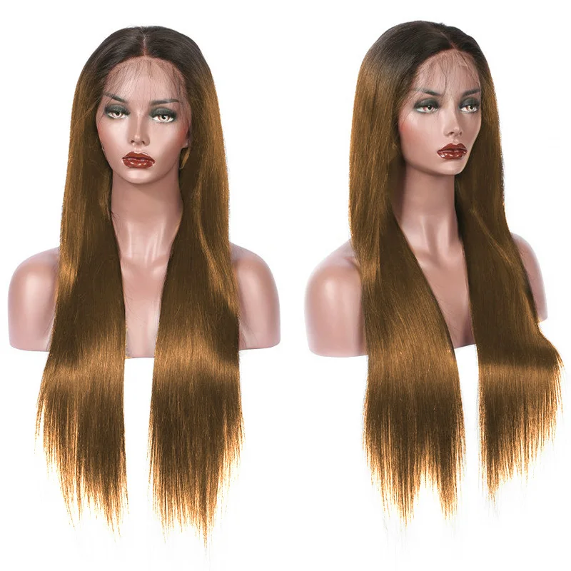 

180%Density Ombre Honey Blonde Long Straight Synthetic Lace Front Wig For Black Women With Baby Hair Daily Wear Fiber Hair Wigs