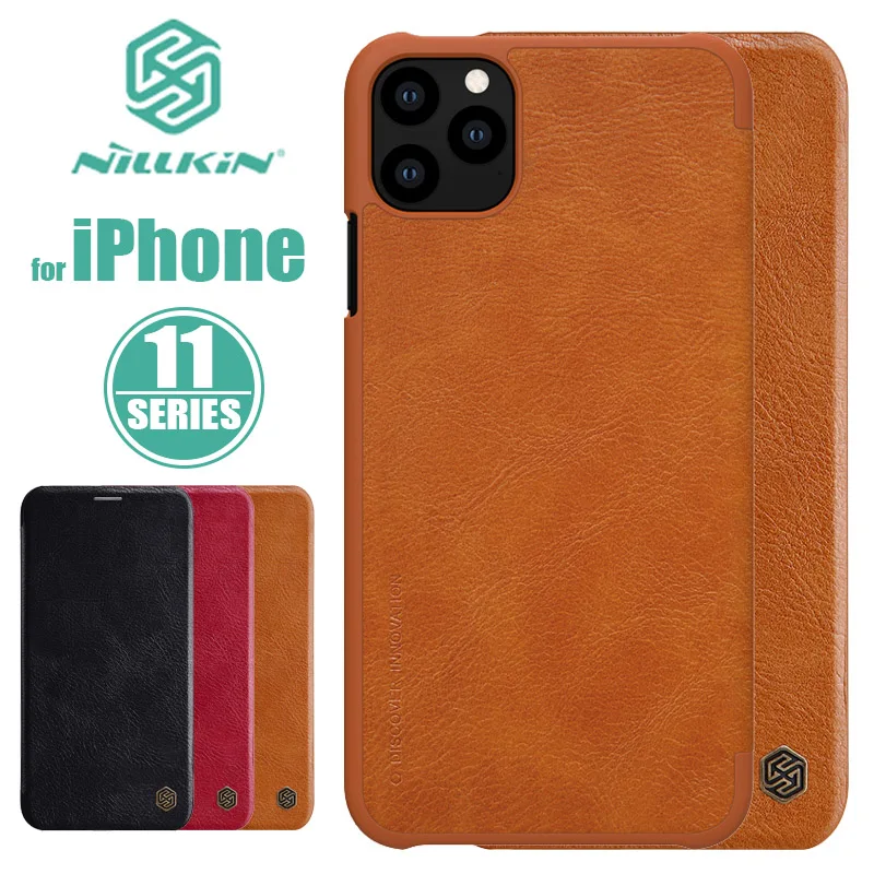 

for iPhone 11 Pro Max Case Nillkin Qin Phone Case Luxury Business Flip Leather Case Slim Back Cover for iPhone 11 Pro Max Case