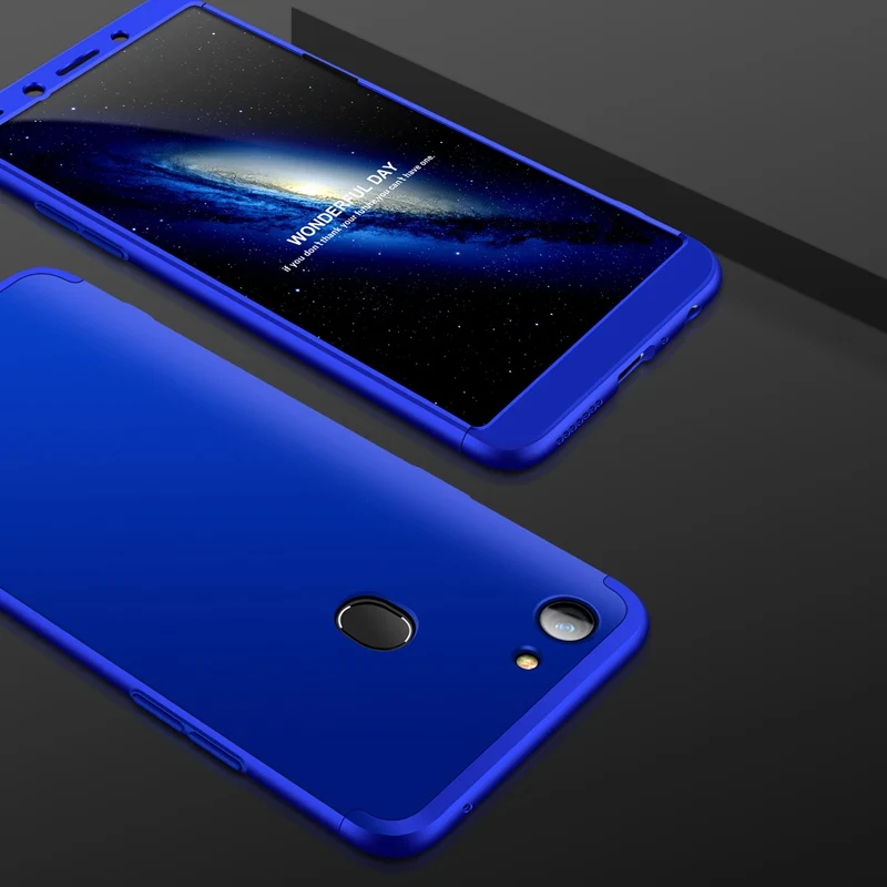 Синий UPaitou полный чехол s для OPPO F5 чехол Роскошный 3 в 1 жесткий чехол для OPPO F5/A73 задняя крышка для телефона - Цвет: Синий