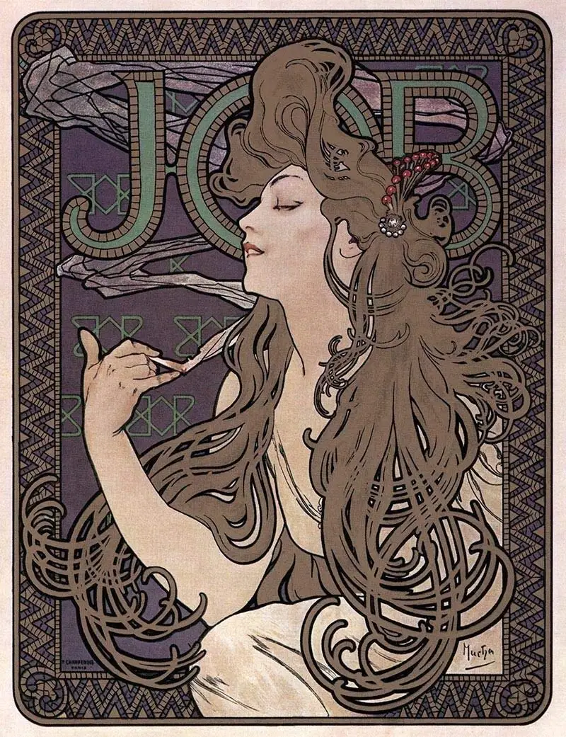 

SLALL Job Cigarette Paper Mucha Smoking Retro Street Sign Household Metal Tin Sign Bar Cafe Car Motorcycle Garage Decoration