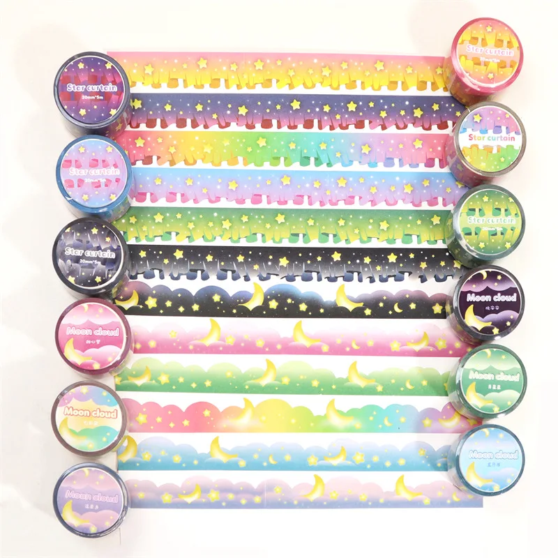 

5M DIY Landscaping Curtain Starry Sky Washi Tape Scrapbooking Handmade Korea Decorative Sticker Tape Stationery