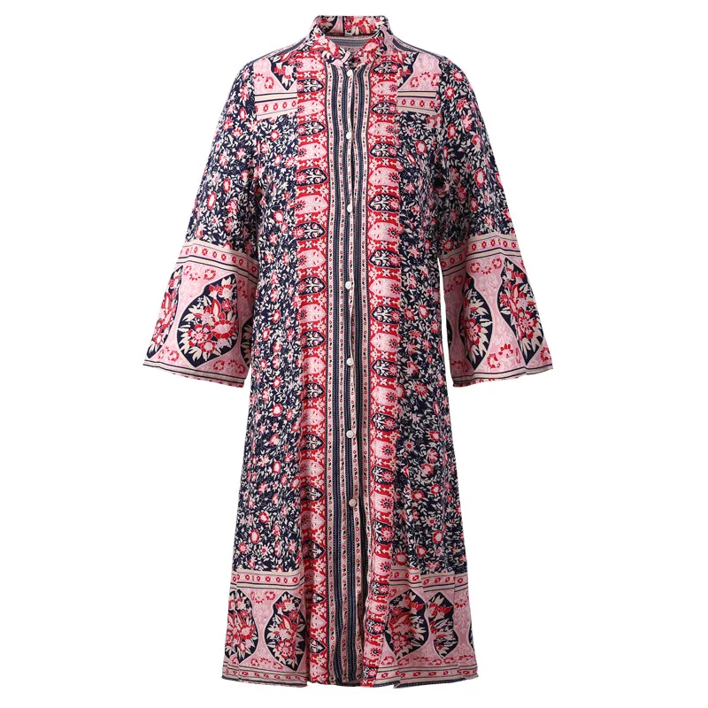 Женское длинное платье-абайя на заказ, мусульманская блузка с принтом Дубая, Марокканский, пакистанский, индонезийский, арабский стиль
