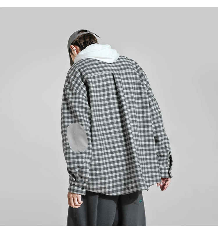 Мужская Фланелевая рубашка с длинным рукавом в шотландскую клетку | одежда