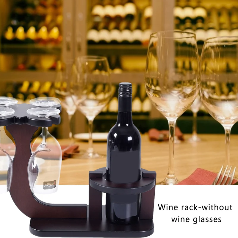 

Win Rack Wooden Orchid Grass Wine Rack, Home Fashion Crafts Freestanding Wine Bottle Rack Wine Glass Rack Removable Wine Rack