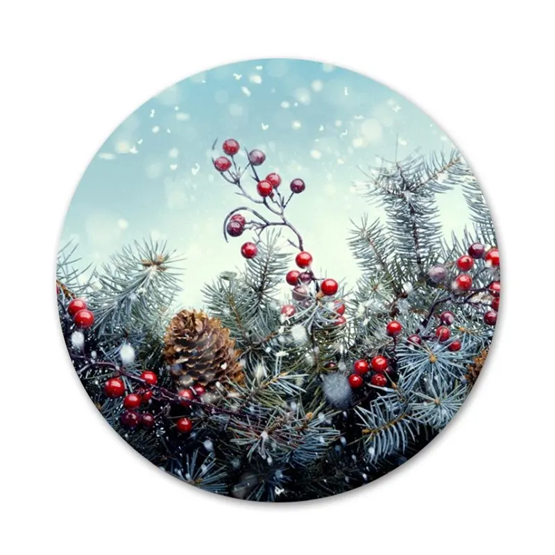 58 мм Рождественские Зимние значки украшения броши металлические для одежды