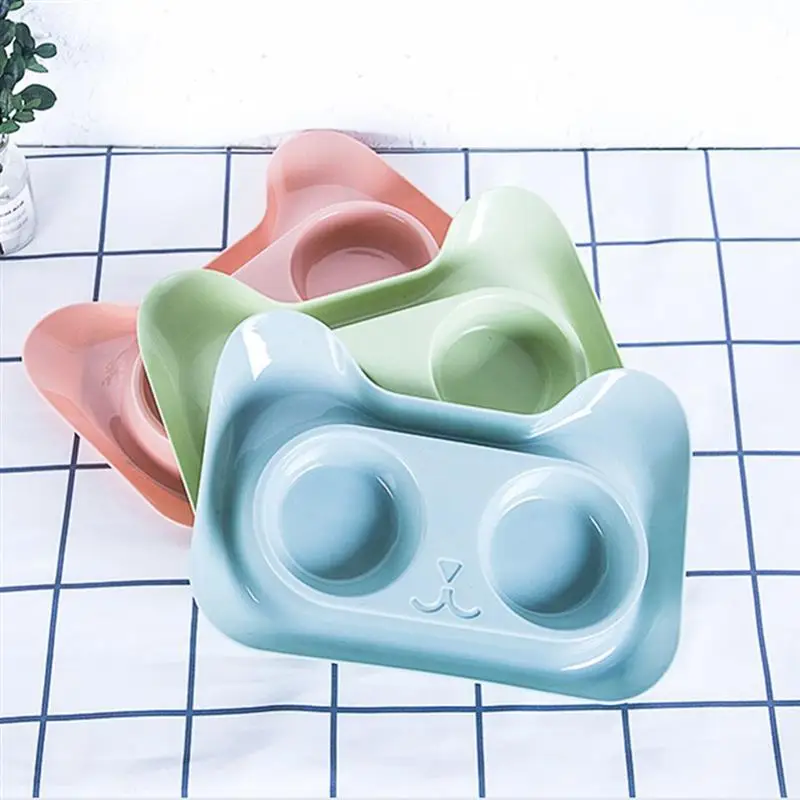 2 in 1 Pet Bowl Set Double Bowls Stainless Steel Non-Slip Dog Cat Bowl Pet Water Food Feeder Pet Feeding Supplies For Cats Dog