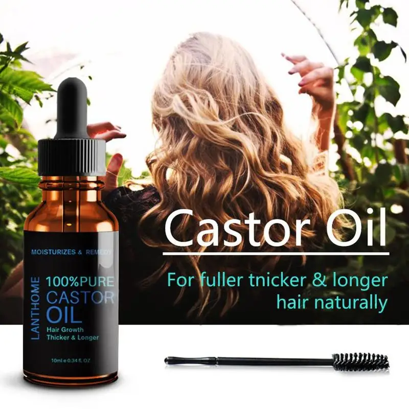 

Pure Black Castor Oil Hair Essential Oil Eyelashes Lift Growth Serum Growth Castor Care Liquid Organic Hair Hair Eyebrow Fa P2P8