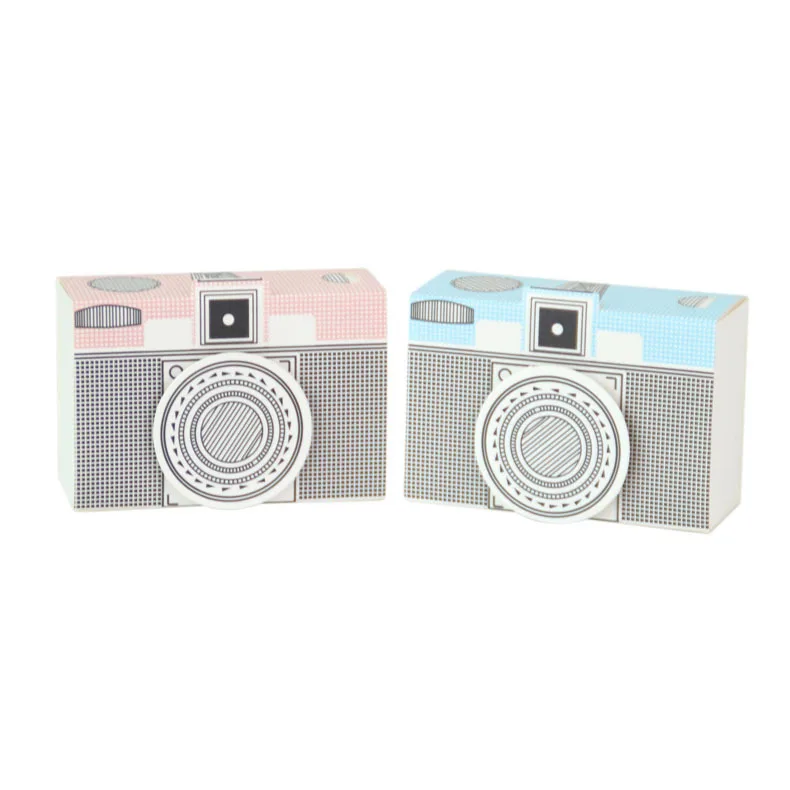 Розовая синяя коробка для конфет с камерой семейная Подарочная дня рождения